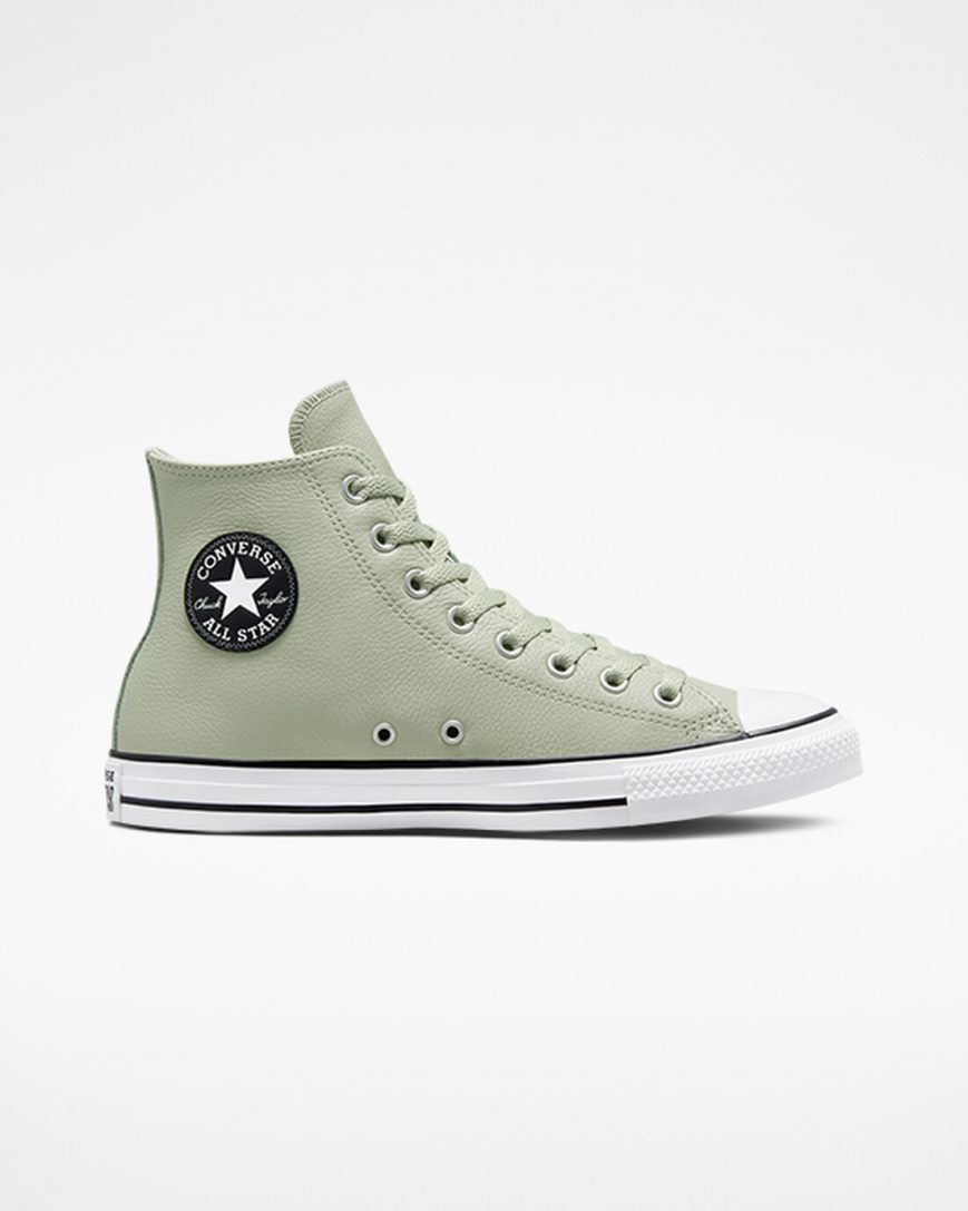 Zapatillas Altas Converse Chuck Taylor All Star Cuero Hombre Verde Oliva | PE 85E02W